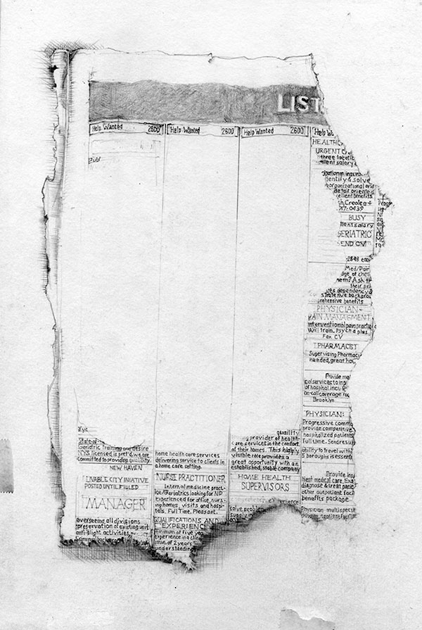 newspaper fragment drawing